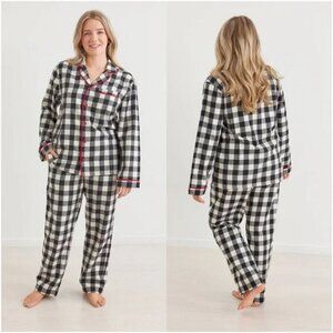 Hanna Andersson Buffalo Plaid Flannel Pajama Set S